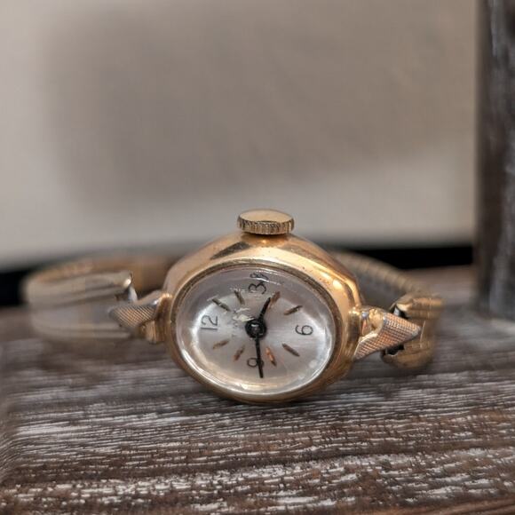 VTG 50s Timex 10K Gold Filled Stainless Steel Back MiraFlex Band Ladies Watch main image 4